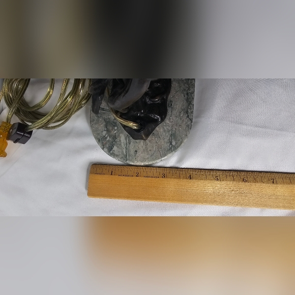 Andrea By Sadek Fairy On Swing Bronze Lamp Glass Flower Shade Marble Stand - Picture 11 of 12